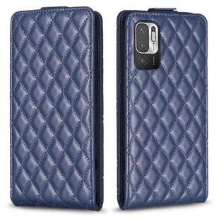 For Redmi Note 10 5G /Note 10T 5G Diamond Lattice Vertical Flip Leather Phone Case(Blue)