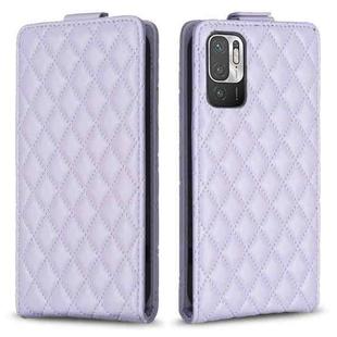 For Redmi Note 10 5G /Note 10T 5G Diamond Lattice Vertical Flip Leather Phone Case(Purple)