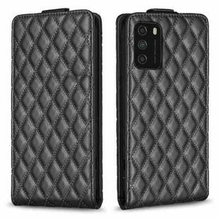 For Redmi Note 9 4G Diamond Lattice Vertical Flip Leather Phone Case(Black)