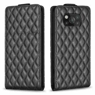 For Xiaomi Poco X3 / X3 NFC Diamond Lattice Vertical Flip Leather Phone Case(Black)