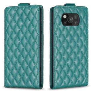 For Xiaomi Poco X3 / X3 NFC Diamond Lattice Vertical Flip Leather Phone Case(Green)