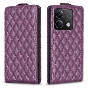 For Xiaomi Redmi Note 13 Diamond Lattice Vertical Flip Leather Phone Case(Dark Purple)