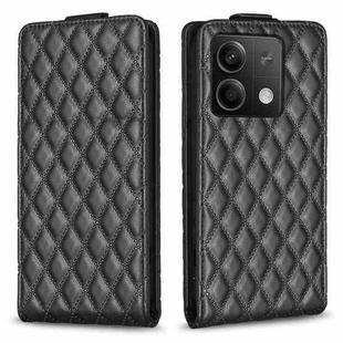 For Xiaomi Redmi Note 13 Diamond Lattice Vertical Flip Leather Phone Case(Black)