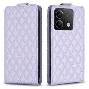 For Xiaomi Redmi Note 13 Diamond Lattice Vertical Flip Leather Phone Case(Purple)