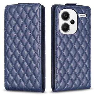 For Xiaomi Redmi Note 13 Pro+ 5G Diamond Lattice Vertical Flip Leather Phone Case(Blue)