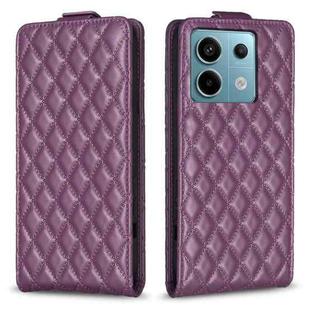 For Xiaomi Redmi Note 13 Pro Diamond Lattice Vertical Flip Leather Phone Case(Dark Purple)