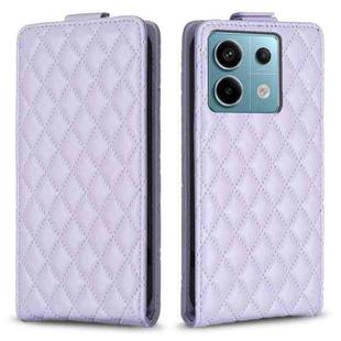 For Xiaomi Redmi Note 13 Pro 5G Diamond Lattice Vertical Flip Leather Phone Case(Purple)