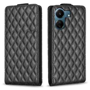 For Xiaomi Redmi 13C Diamond Lattice Vertical Flip Leather Phone Case(Black)