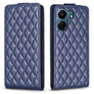 For Xiaomi Redmi 13C Diamond Lattice Vertical Flip Leather Phone Case(Blue)