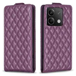 For Xiaomi Redmi Note 13 4G Global Diamond Lattice Vertical Flip Leather Phone Case(Dark Purple)