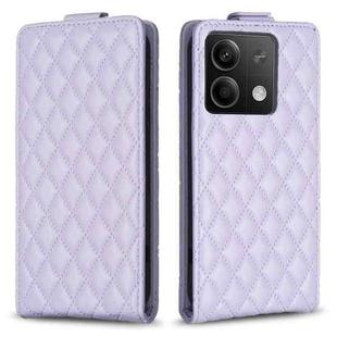 For Xiaomi Redmi Note 13 4G Global Diamond Lattice Vertical Flip Leather Phone Case(Purple)