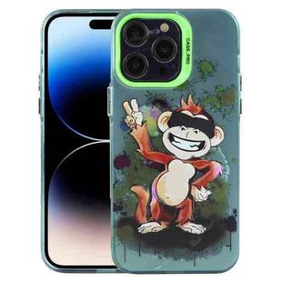 For iPhone 14 Pro Animal Pattern PC Phone Case(Monkey)