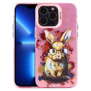 For iPhone 13 Pro Animal Pattern PC Phone Case(Rabbit)