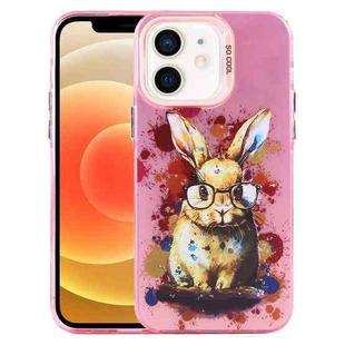 For iPhone 12 Animal Pattern PC Phone Case(Rabbit)