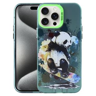 For iPhone 15 Pro Max Animal Pattern PC Phone Case(Panda)