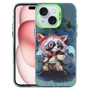 For iPhone 15 Plus Animal Pattern PC Phone Case(Raccoon)