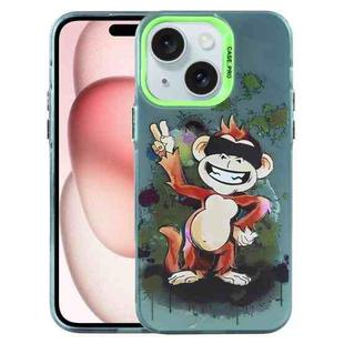 For iPhone 15 Plus Animal Pattern PC Phone Case(Monkey)