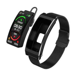 K13S 1.14 inch TFT Screen Milanese Metal Strap Smart Call Bracelet Supports Sleep Management / Blood Oxygen Monitoring(Black)