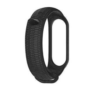 For Xiaomi Mi Band 3 / 4 Mijobs Honeycomb Textured Silicone Watch Band, Aurora Positive Buckle(Black)