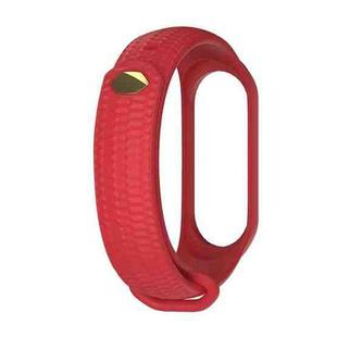 For Xiaomi Mi Band 3 / 4 Mijobs Honeycomb Textured Silicone Watch Band, Aurora Positive Buckle(Red)