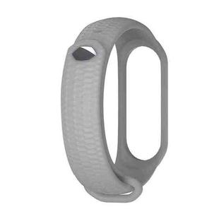 For Xiaomi Mi Band 3 / 4 Mijobs Honeycomb Textured Silicone Watch Band, Aurora Positive Buckle(Silver Grey)
