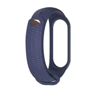 For Xiaomi Mi Band 3 / 4 Mijobs Honeycomb Textured Silicone Watch Band, Aurora Positive Buckle(Midnight Blue)