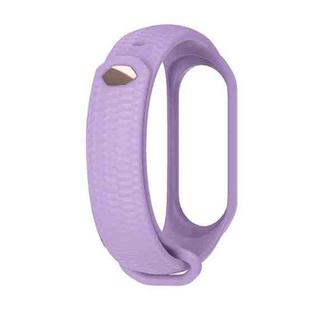 For Xiaomi Mi Band 3 / 4 Mijobs Honeycomb Textured Silicone Watch Band, Aurora Positive Buckle(Taro Purple)