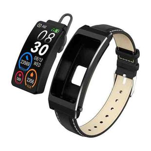 K13S 1.14 inch TFT Screen Leather Strap Smart Calling Bracelet Supports Sleep Management/Blood Oxygen Monitoring(Black)