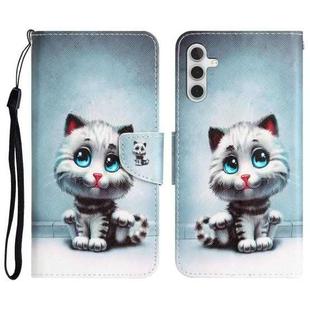 For Samsung Galaxy S23 FE 5G Colored Drawing Leather Phone Case(Blue Eyes)