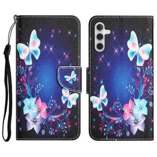 For Samsung Galaxy S23 FE 5G Colored Drawing Leather Phone Case(Butterfly)