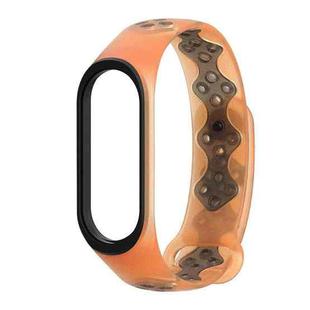 For Xiaomi Mi Band 3 / 4 Mijobs Sporty Fashion Two-color Silicone Watch Band(Transparent Orange)
