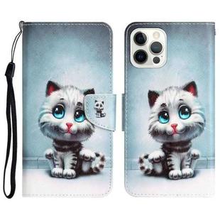 For iPhone 15 Pro Max Colored Drawing Leather Phone Case(Blue Eyes)