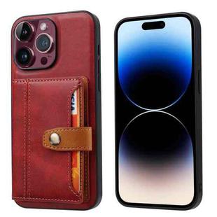 For iPhone 15 Pro Calfskin Card Slot TPU + PU Phone Case(Red)