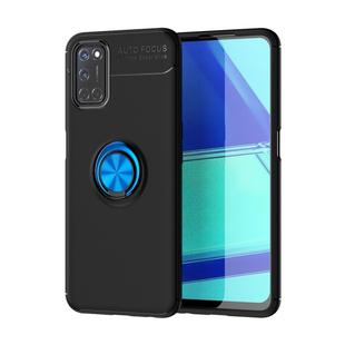 For OPPO A52 Lenuo Shockproof TPU Protective Case with Invisible Holder(Black Blue)