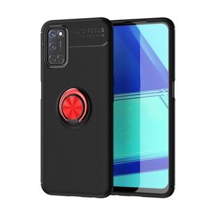 For OPPO A52 Lenuo Shockproof TPU Protective Case with Invisible Holder(Black Red)