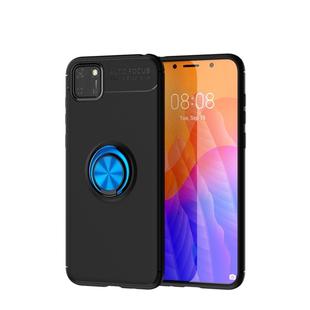 For Huawei Y5P Lenuo Shockproof TPU Protective Case with Invisible Holder(Black Blue)