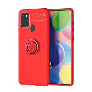 For Samsung Galaxy A21s Lenuo Shockproof TPU Protective Case with Invisible Holder(Red)