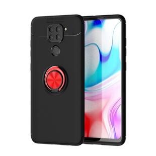 For Xiaomi Redmi Note 9 Lenuo Shockproof TPU Protective Case with Invisible Holder(Black Red)