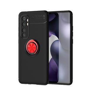 For Xiaomi Redmi Note 10 Lite Lenuo Shockproof TPU Protective Case with Invisible Holder(Black Red)