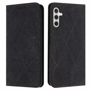 For Samsung Galaxy S23 FE 5G Ethnic Embossed Adsorption Leather Phone Case(Black)