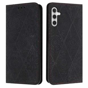For Samsung Galaxy A55 Ethnic Embossed Adsorption Leather Phone Case(Black)