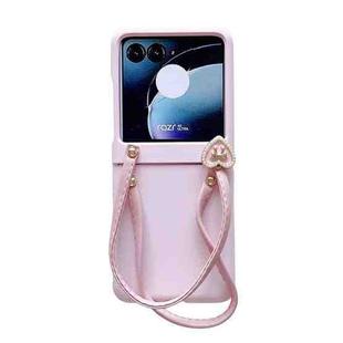 For Motorola Razr 40 Ultra Skin Feel PC Portable Handbag Type Phone Case(Pink)