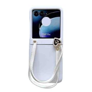 For Motorola Razr 40 Ultra Skin Feel PC Portable Handbag Type Phone Case(White)