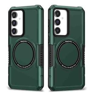 For Samsung Galaxy S23 FE MagSafe Shockproof Armor Phone Case(Dark Green)