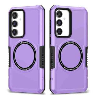 For Samsung Galaxy S23 FE MagSafe Shockproof Armor Phone Case(Purple)