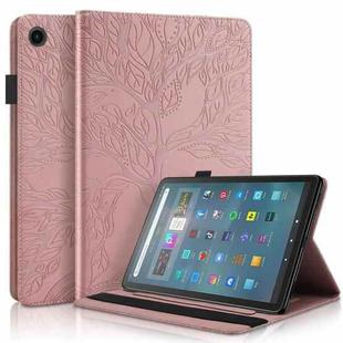 For Amazon Fire Max 11 Life Tree Series Horizontal Flip Leather Tablet Case(Rose Gold)