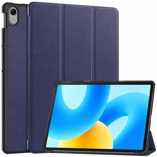 For Huawei MatePad 11.5 2023 Custer Texture 3-Fold Holder Leather Tablet Case(Dark Blue)