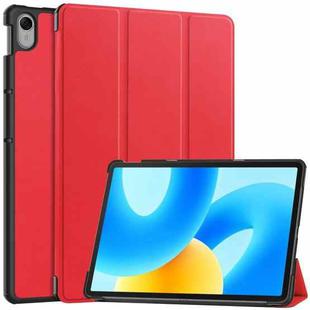 For Huawei MatePad 11.5 2023 Custer Texture 3-Fold Holder Leather Tablet Case(Red)