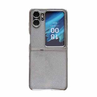 For OPPO Find N2 Flip Electroplating TPU Glitter Powder Phone Case(Silver)