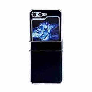 For Samsung Galaxy Z Flip5 Metallic Painting Leather Texture Phone Case(Black)